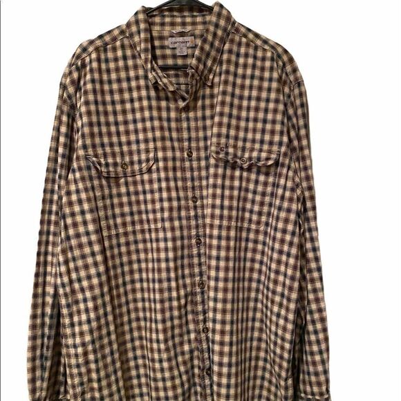 Carhartt 2XL Plaid Shirt LongSleeve Relaxed Fit - Picture 1 of 9